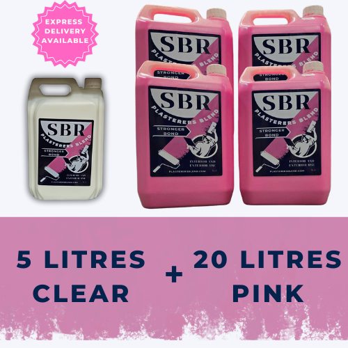 5 Litres Clear SBR & 20 Litres Pink SBR